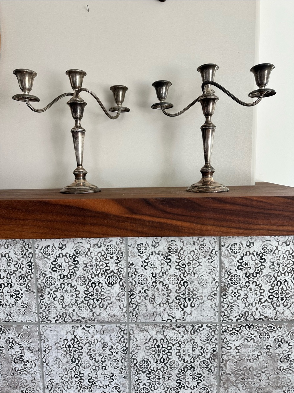 Vintage Sterling Silver Gorham “Puritan” pattern 808 3-Light Candelabras (2)